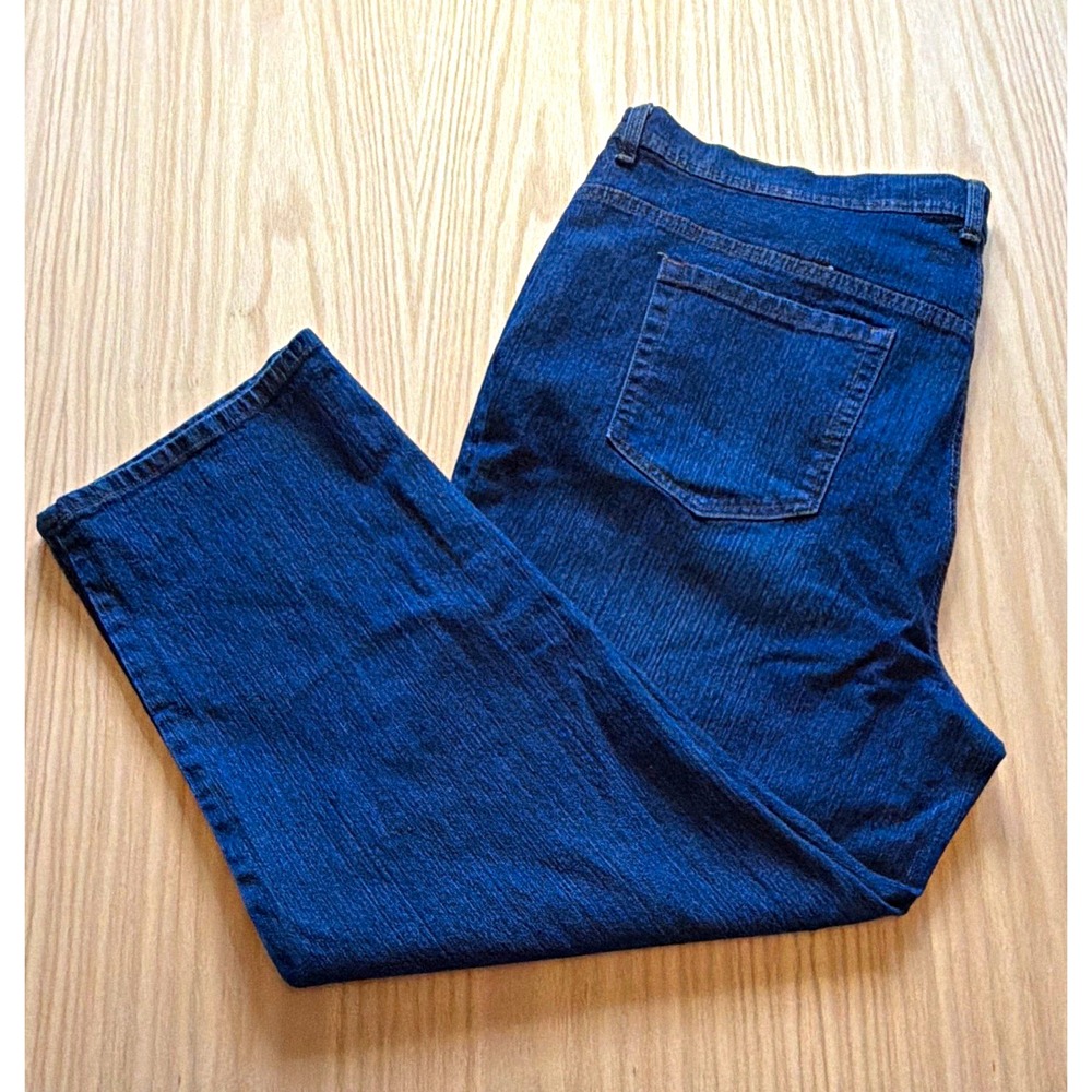 Style & Co. Natural Fit Straight Leg Mid Rise Dark Wash Stretch Jeans 22WP Blue